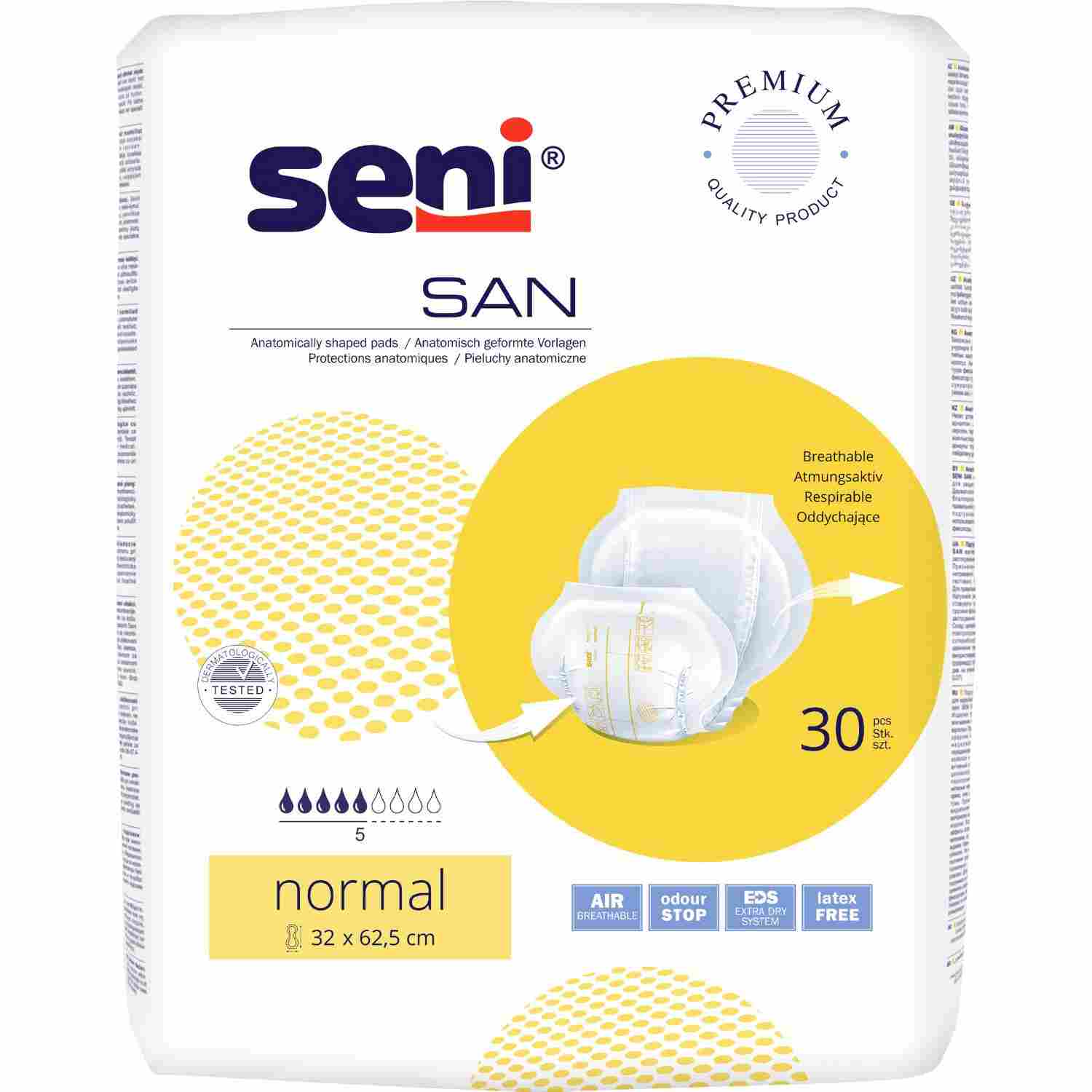 Seni San Normal - Vorlagen für mittlere Harn-und Stuhlinkontinenz - ca. 1300 ml (HMV: 15.25.30.1023)